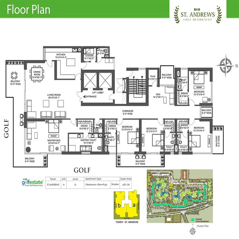 M3M-St.Andrews-Golf-Residences-5-BHK-Floor-Plan