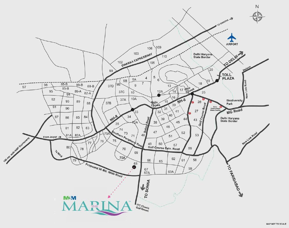 m3m-marina-location-map