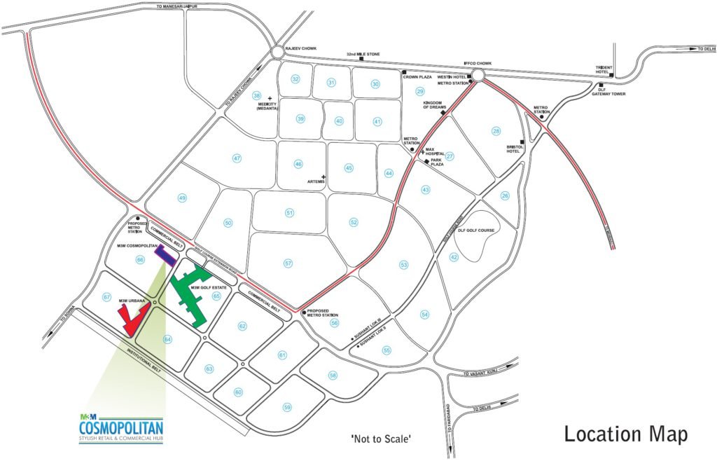 M3M Cosmopolitan Location Map