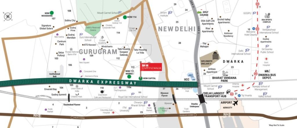 M3M Capital Walk Location Map