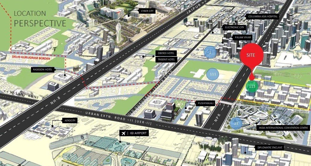 M3m-iconic-business-tower-sector-113-gurgaon-loaction-map